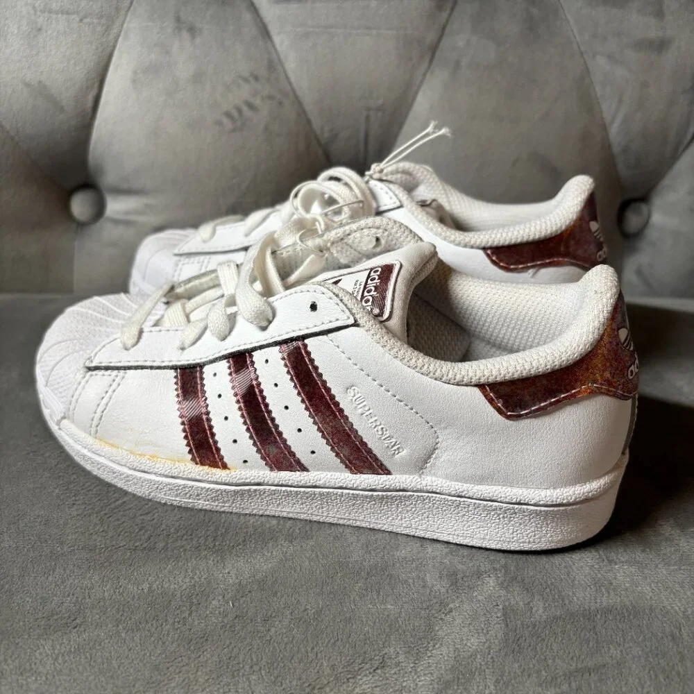 Adidas Superstar‎ Ortholite White Pink Metallic Sneaker Shoes Size 13K NEW